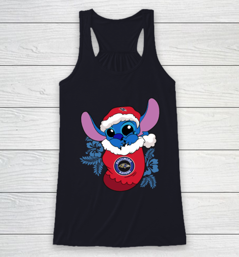 Baltimore Ravens Christmas Stitch In The Sock Funny Disney NFL Racerback Tank 8