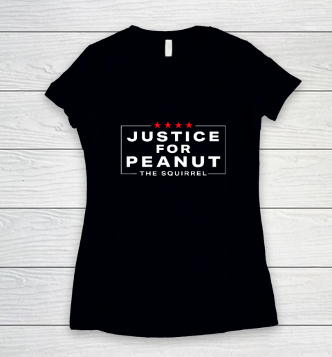 Justice For Peanut The Squirrel Tee  Peanut Squirrel Women's V-Neck T-Shirt