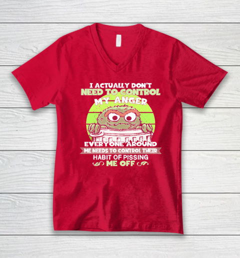 I Actually Don't Need To Control My Anger V-Neck T-Shirt 5