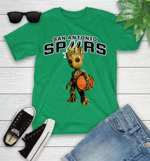 San Antonio Spurs NBA Basketball Groot Marvel Guardians Of The Galaxy Youth T-Shirt 6