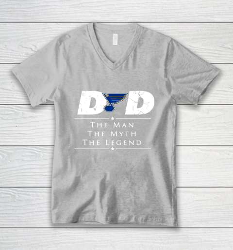 St.Louis Blues NHL Ice Hockey Dad The Man The Myth The Legend V-Neck T-Shirt 3