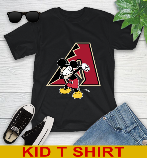 Arizona Diamondbacks MLB Baseball Dabbing Mickey Disney Sports Youth T-Shirt 3 Arizona Diamondbacks MLB Baseball Dabbing Mickey Disney Sports Youth T-Shirt - Image 3