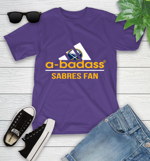 NHL A Badass Buffalo Sabres Fan Adidas Hockey Sports Youth T-Shirt 3