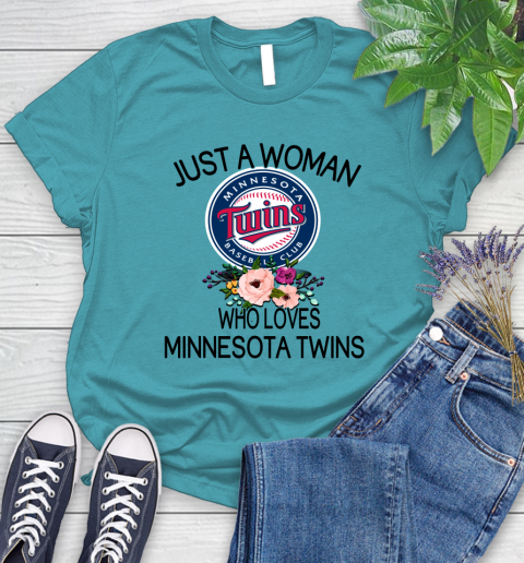 MLB Just A Woman Who Loves Minnesota Twins Baseball Sports Women's T-Shirt 11