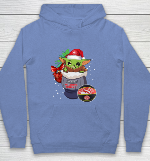 Atlanta Hawks Christmas Baby Yoda Star Wars Funny Happy NBA Youth Hoodie 10