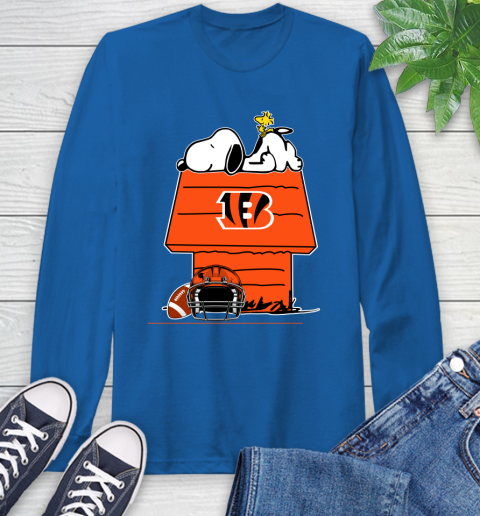 Cincinnati Bengals NFL Football Snoopy Woodstock The Peanuts Movie Long Sleeve T-Shirt 9