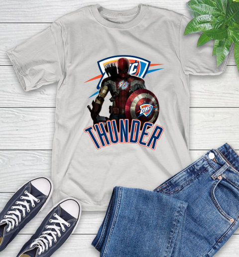 Oklahoma City Thunder NBA Basketball Captain America Thor Spider Man Hawkeye Avengers T-Shirt