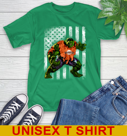 San Francisco Giants Hulk Marvel Avengers MLB Baseball American Flag T-Shirt 7