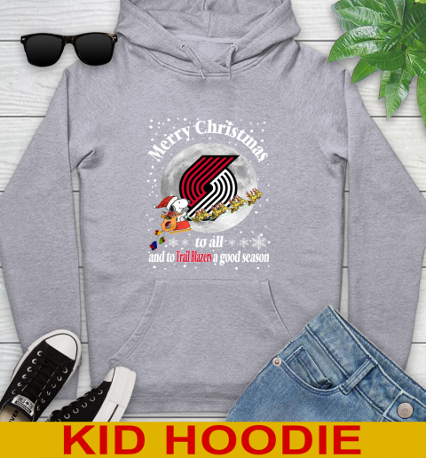 Portland Trail Blazers Merry Christmas To All And To Trail Blazers A Good Season NBA Basketball Sports Youth Hoodie 6