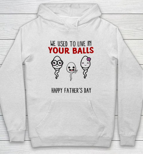 We Used To Live In Your Balls Happy Father's Day Funny Hoodie