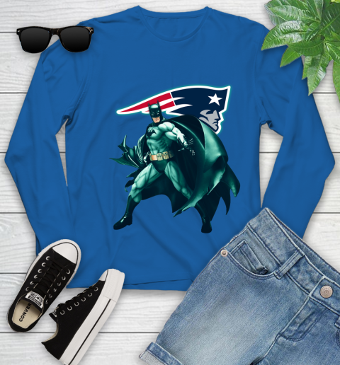NFL Batman Football Sports New England Patriots Youth Long Sleeve 9