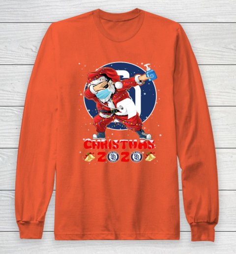 San Diego Padres Funny Santa Claus Dabbing Christmas 2020 MLB Long Sleeve T-Shirt 3