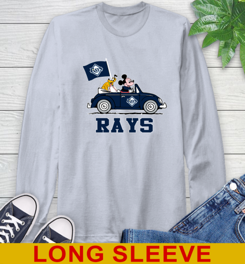 MLB Baseball Tampa Bay Rays Pluto Mickey Driving Disney Shirt Long Sleeve T-Shirt 6