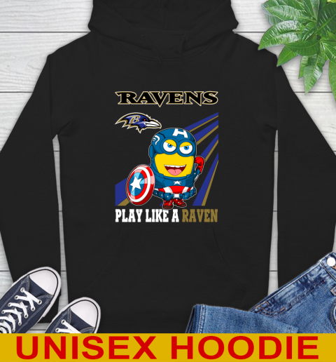 NFL Football Baltimore Ravens Captain America Marvel Avengers Minion Shirt Hoodie
