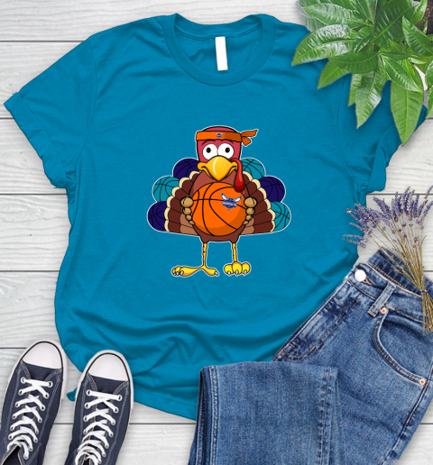 Charlotte Hornets Turkey thanksgiving day Women's T-Shirt 7