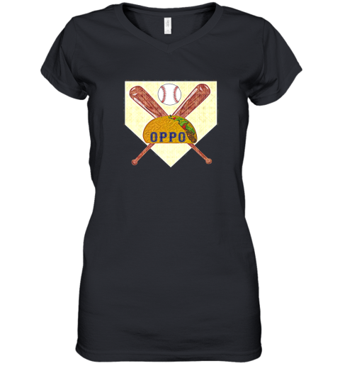 The Official Oppo Baseball Lovers Taco Women's V-Neck T-Shirt