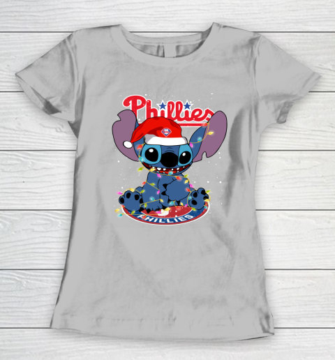 Philadelphia Phillies MLB noel stitch Baseball Christmas Women's T-Shirt 3