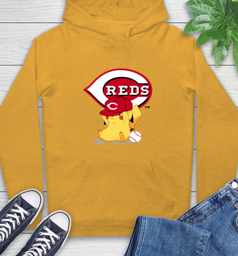 MLB Pikachu Baseball Sports Cincinnati Reds Hoodie 3