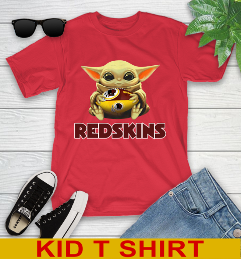 NFL Football Washington Redskins Baby Yoda Star Wars Shirt Youth T-Shirt 10