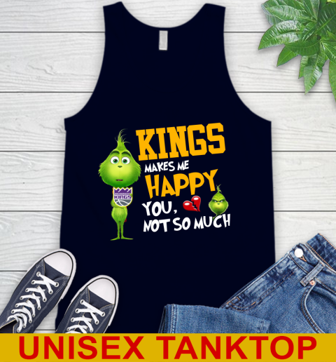 NBA Sacramento Kings Makes Me Happy You Not So Much Grinch Basketball Sports Tank Top 2