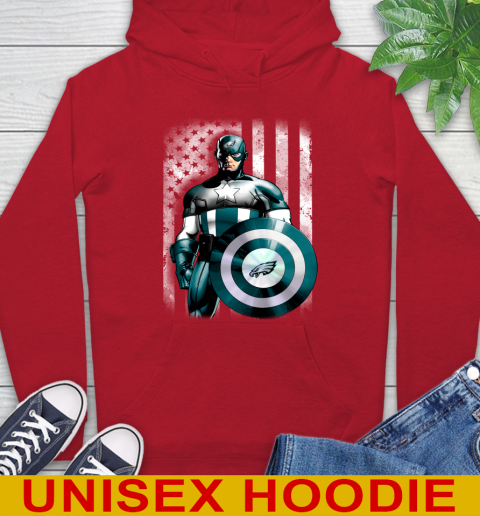 Philadelphia Eagles NFL Football Captain America Marvel Avengers American Flag Shirt Hoodie 10