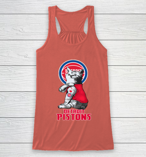 NBA Basketball My Cat Loves Detroit Pistons Racerback Tank 3