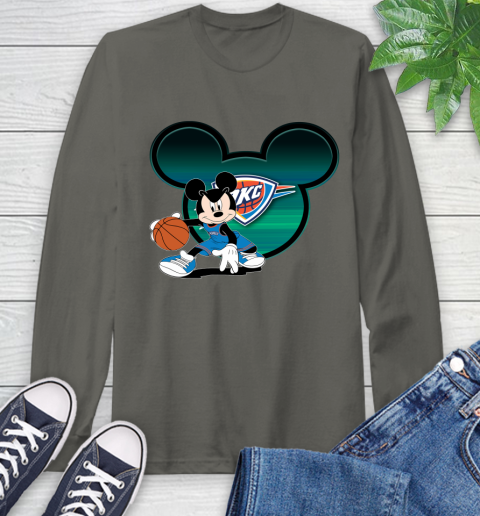NBA Oklahoma City Thunder Mickey Mouse Disney Basketball Long Sleeve T-Shirt 8