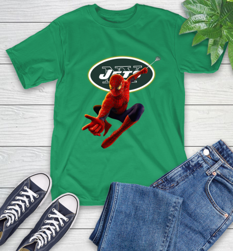 NFL Spider Man Avengers Endgame Football New York Jets T-Shirt 7