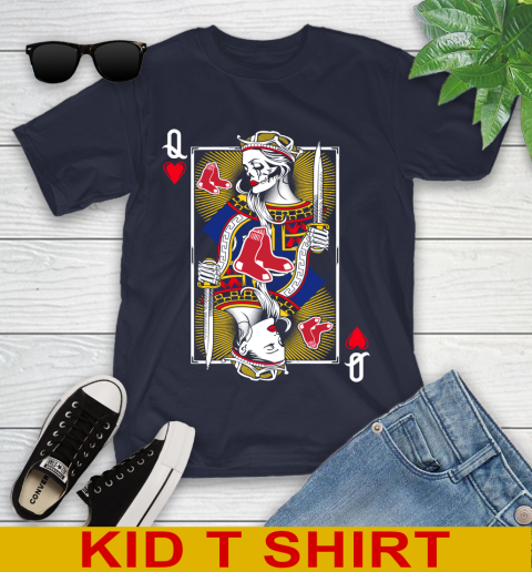MLB Baseball Boston Red Sox The Queen Of Hearts Card Shirt Youth T-Shirt 2