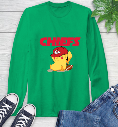 NFL Pikachu Football Sports Kansas City Chiefs Long Sleeve T-Shirt 7
