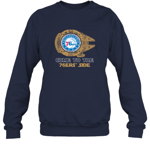 NBA Come To The Philadelphia 76ers Side Star Wars Basketball Sports Sweatshirt ocrj nba come to the philadelphia 76ers side star wars basketball sports sweatshirt 35 front navy