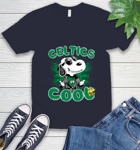 NBA Basketball Boston Celtics Cool Snoopy Shirt V-Neck T-Shirt 2