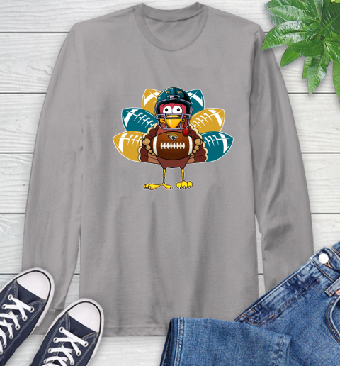 Jacksonville Jaguars Turkey Thanksgiving Day Long Sleeve T-Shirt 6