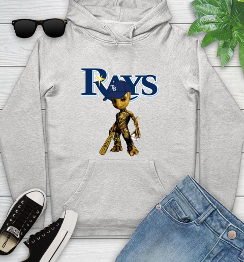 MLB Tampa Bay Rays Groot Guardians Of The Galaxy Baseball Youth Hoodie