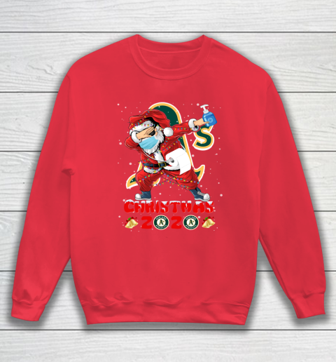 Oakland Athletics Funny Santa Claus Dabbing Christmas 2020 MLB Sweatshirt 7