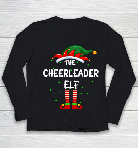 Cheerleader Elf Family Matching Group Funny Christmas Pajama Youth Long Sleeve