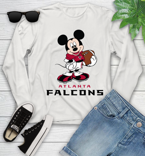 NFL Football Atlanta Falcons Cheerful Mickey Mouse Shirt Youth Long Sleeve 12