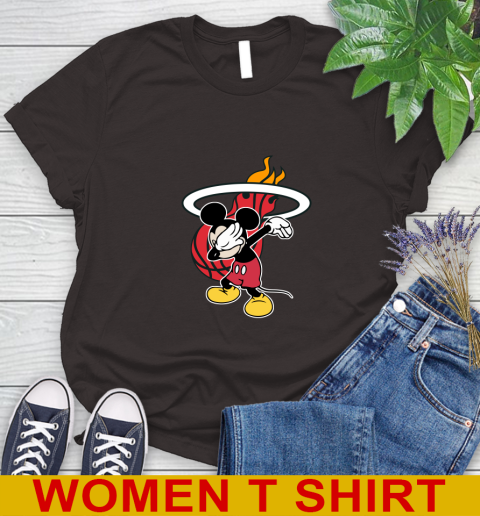 Miami Heat NBA Basketball Dabbing Mickey Disney Sports Women's T-Shirt 8