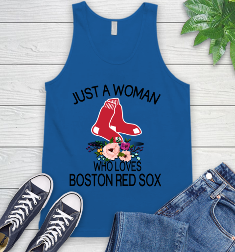 MLB Just A Woman Who Loves Boston Red Sox Baseball Sports Tank Top 3