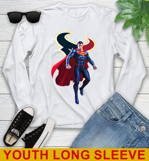 NFL Superman DC Sports Football Houston Texans Youth Long Sleeve