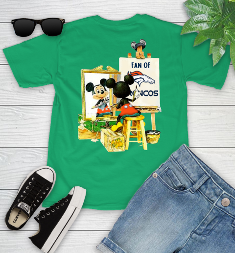 NFL Football Denver Broncos Mickey Drawing Shirt 100