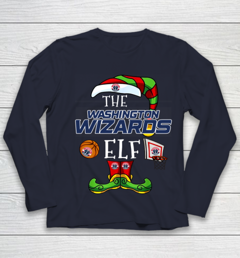 Washington Wizards Christmas ELF Funny NBA Youth Long Sleeve 2