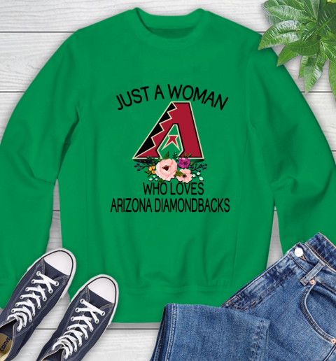 MLB Just A Woman Who Loves Arizona Diamondbacks Baseball Sports Sweatshirt 4