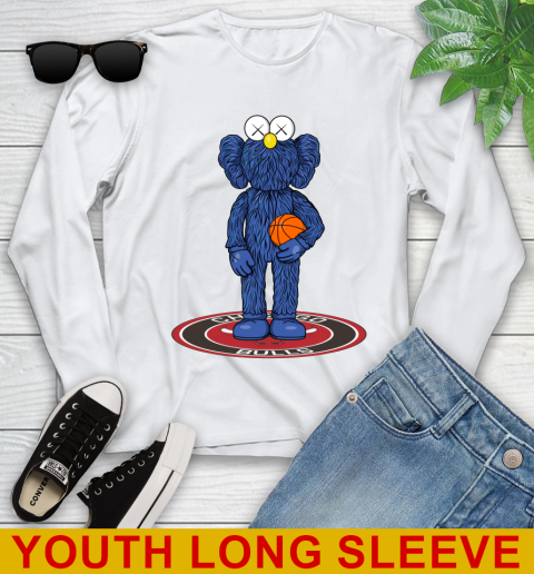 NBA Basketball Chicago Bulls Kaws Bff Blue Figure Shirt Youth Long Sleeve