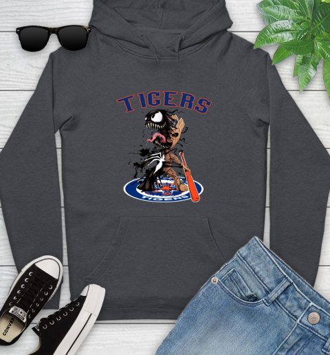 MLB Detroit Tigers Baseball Venom Groot Guardians Of The Galaxy Youth Hoodie 8