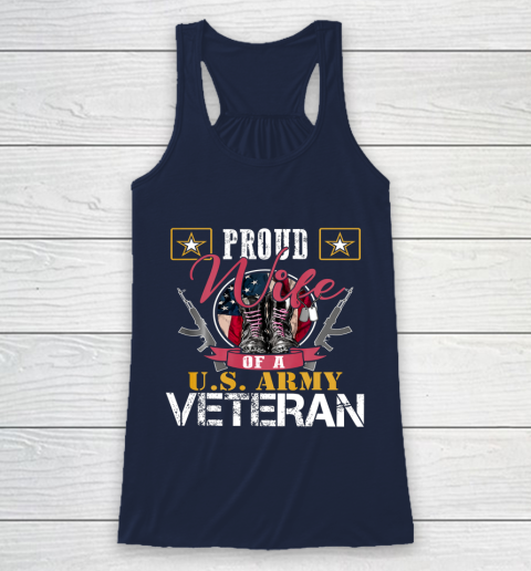 Veteran Shirt Vintage Proud Wife Of A U S Army Veteran Racerback Tank 8