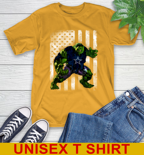 Dallas Cowboys Hulk Marvel Avengers NFL Football American Flag T-Shirt 2