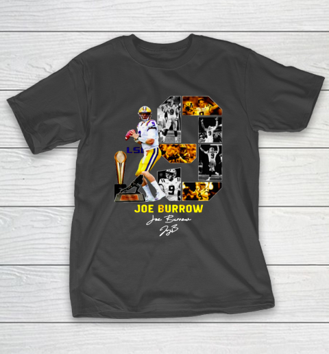 Joe Burrow 9 LSU Tigers Signature T-Shirt
