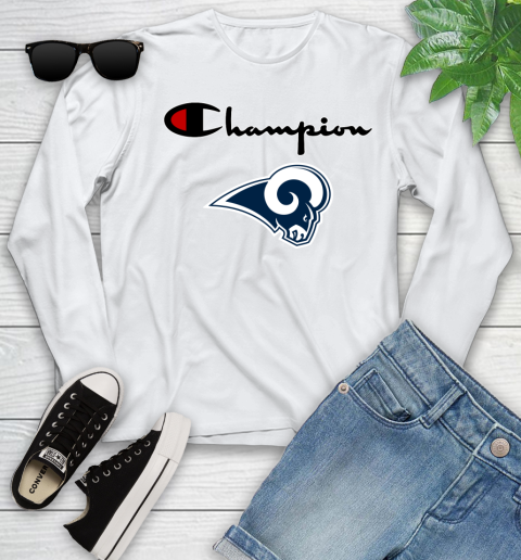 NFL Football Los Angeles Rams Champion Shirt Youth Long Sleeve