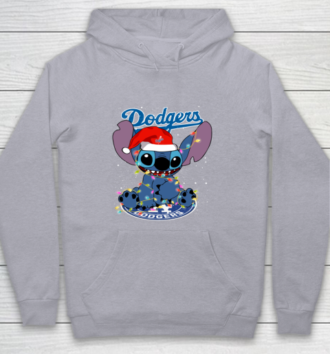 Los Angeles Dodgers MLB noel stitch Baseball Christmas Youth Hoodie 4